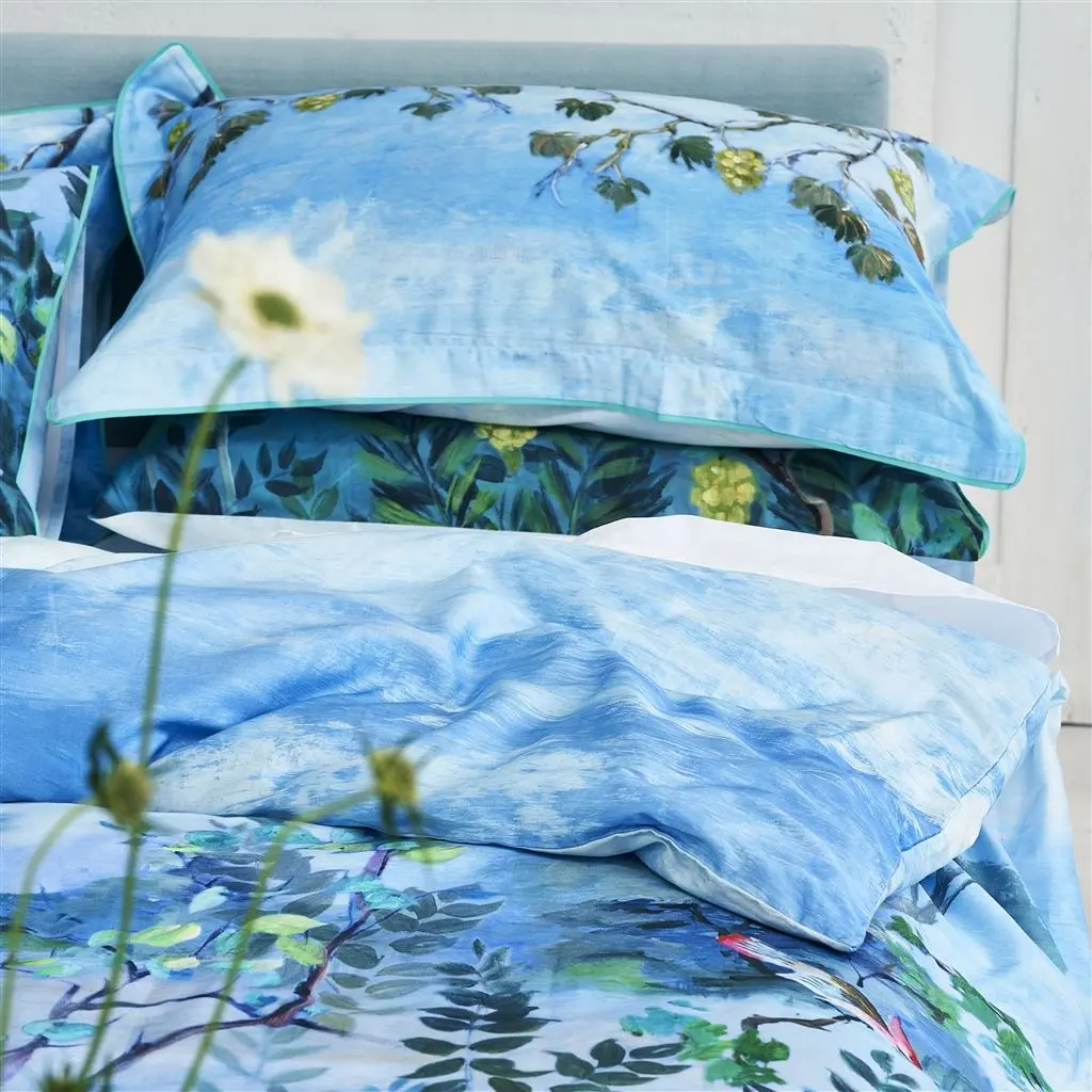 Giardino Segreto Cornflower Blue Cotton Bed Linen Designers Guild