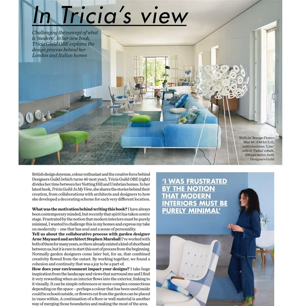 'In my View' feature in ELLE Decoration                               