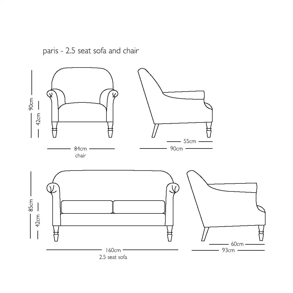 Paris 2.5 Seat Sofa