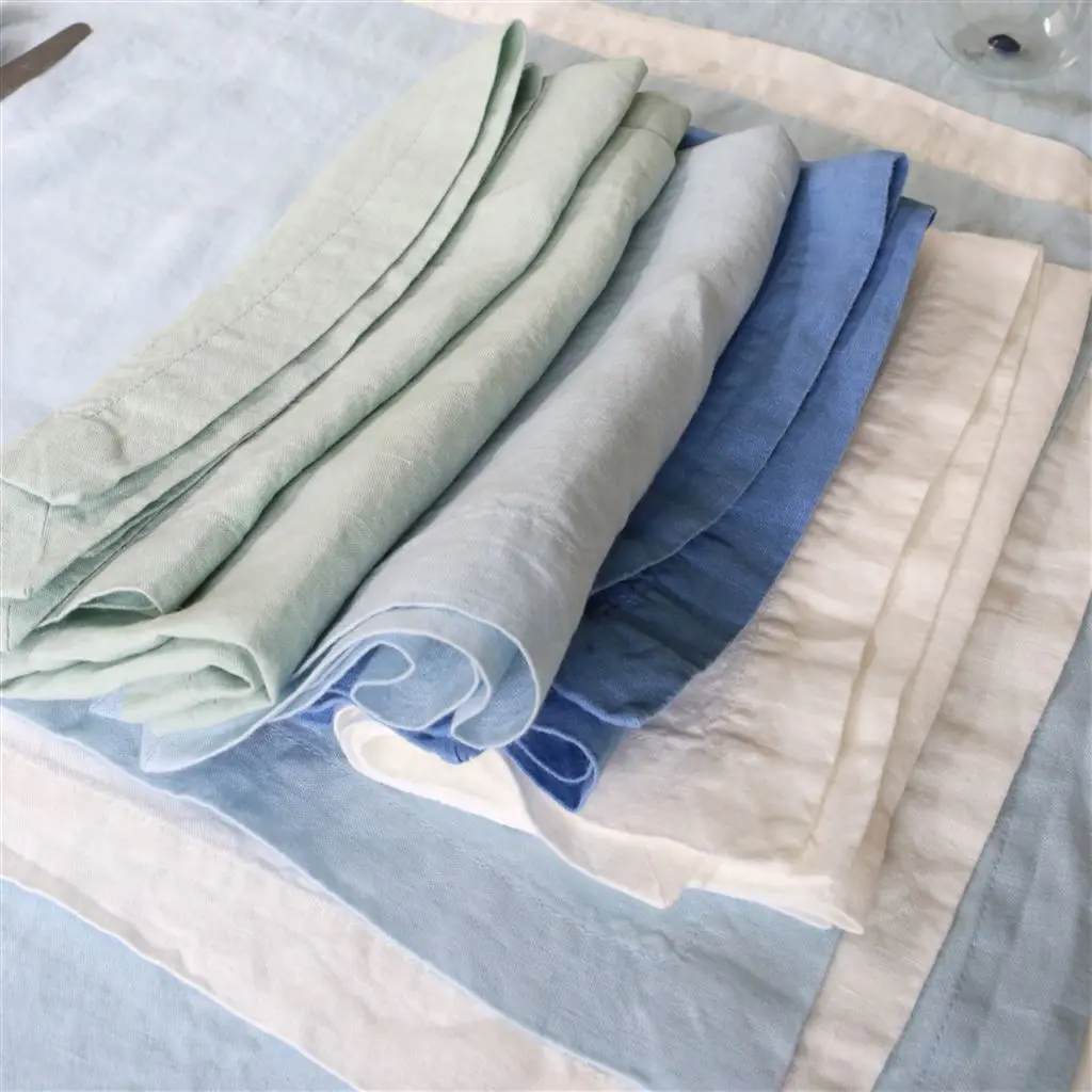 Lario Cloud Linen Table Cloth, Runner, Placemats & Napkins