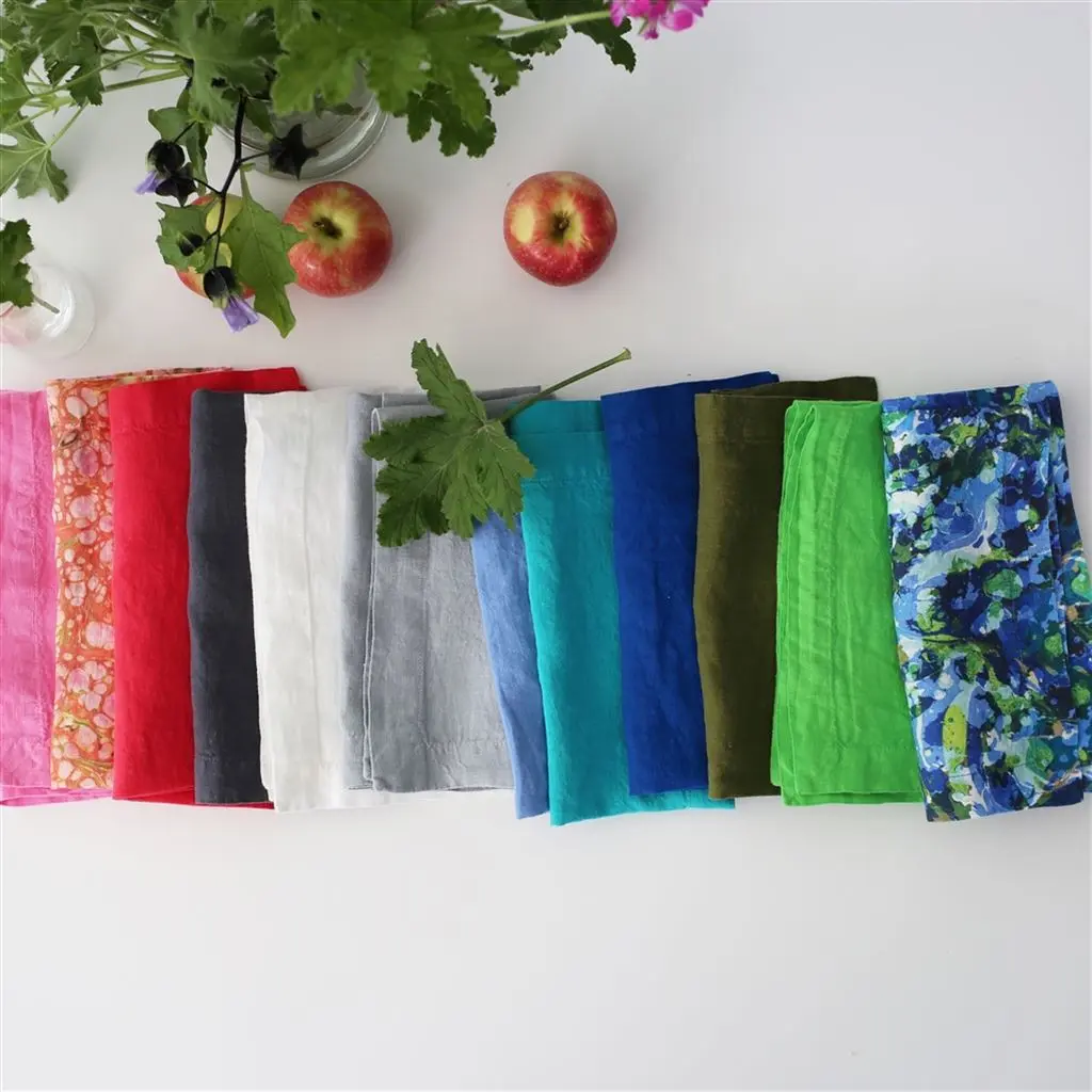 Lario Marine Linen Table Cloth, Runner, Placemats & Napkins 