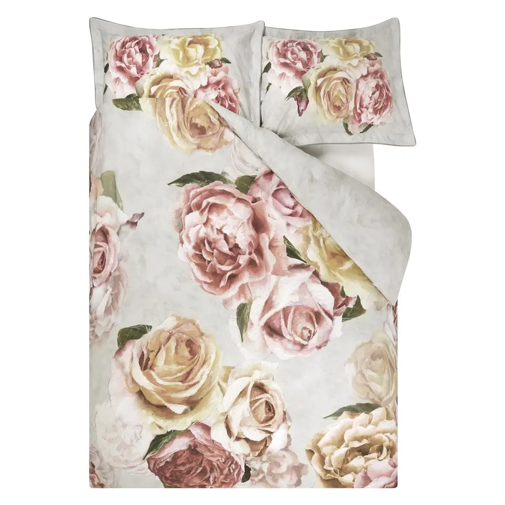 Damask Rose Fuchsia King Duvet Cover