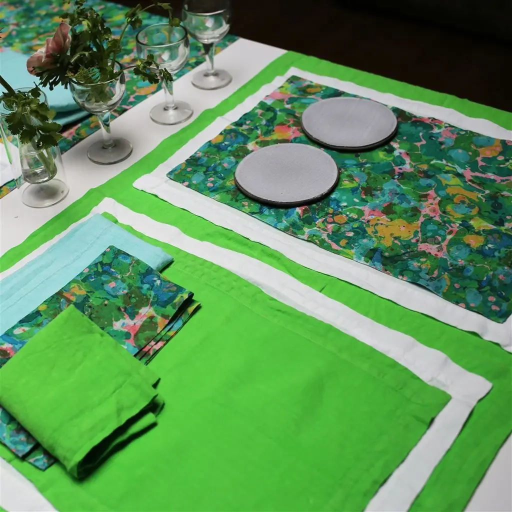 Lario Grass Linen Table Cloth, Runner, Placemats & Napkins