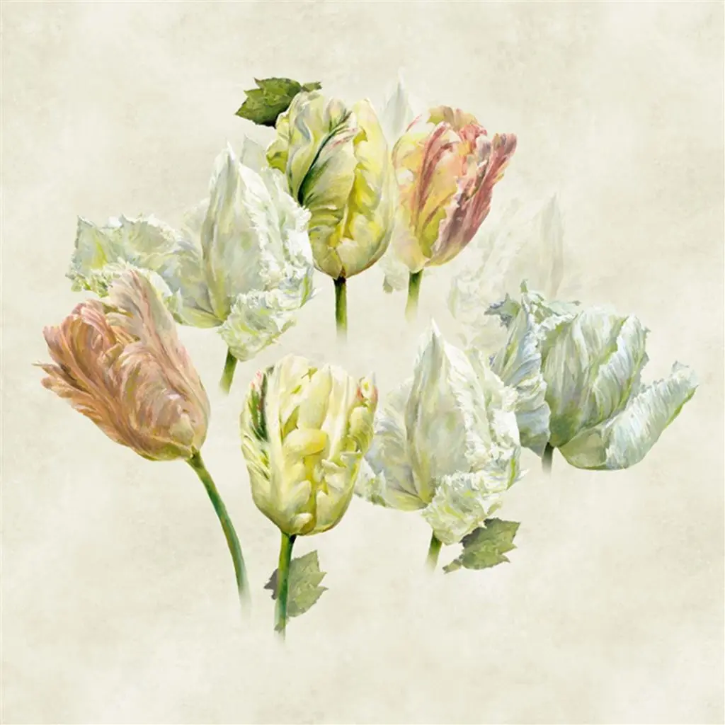 Spring Tulip Buttermilk Shower Curtain