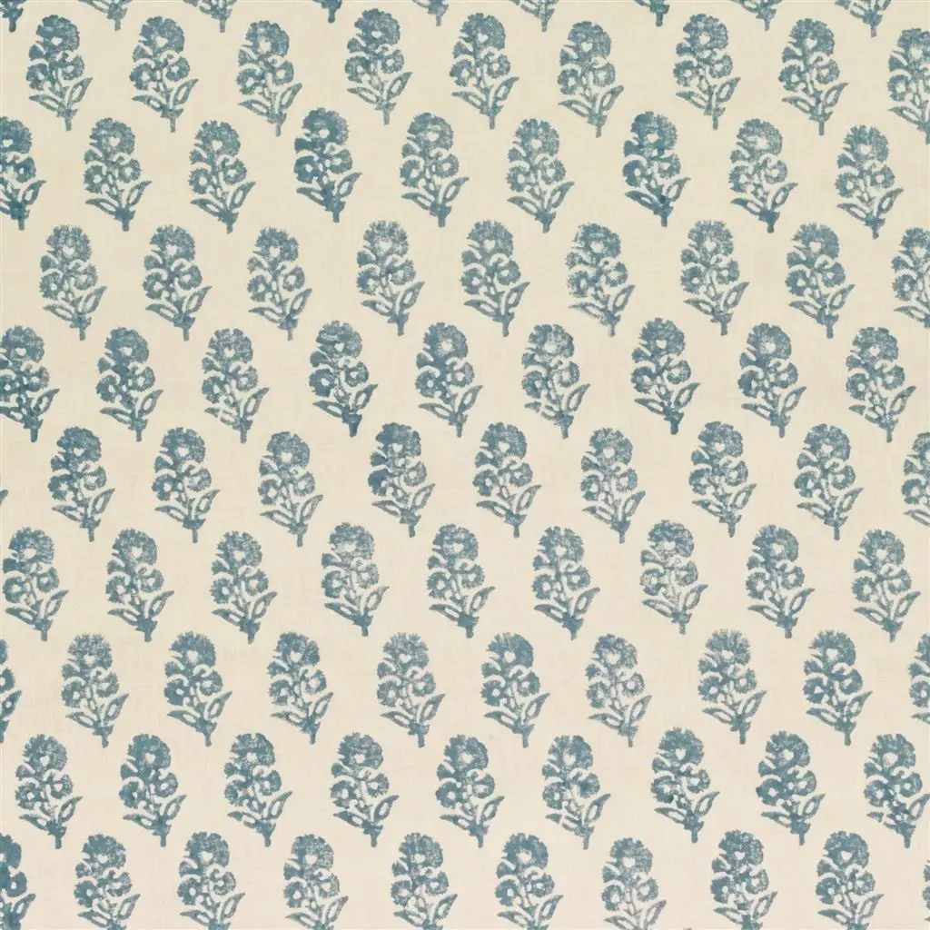 Allie Blockprint - Chambray Cutting