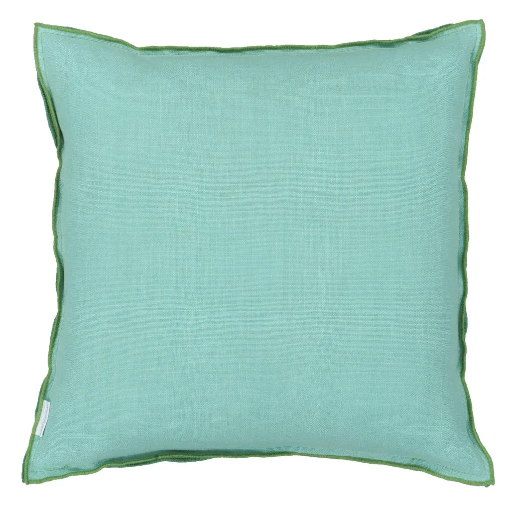 Brera Lino Emerald & Capri Cushion - Reverse
