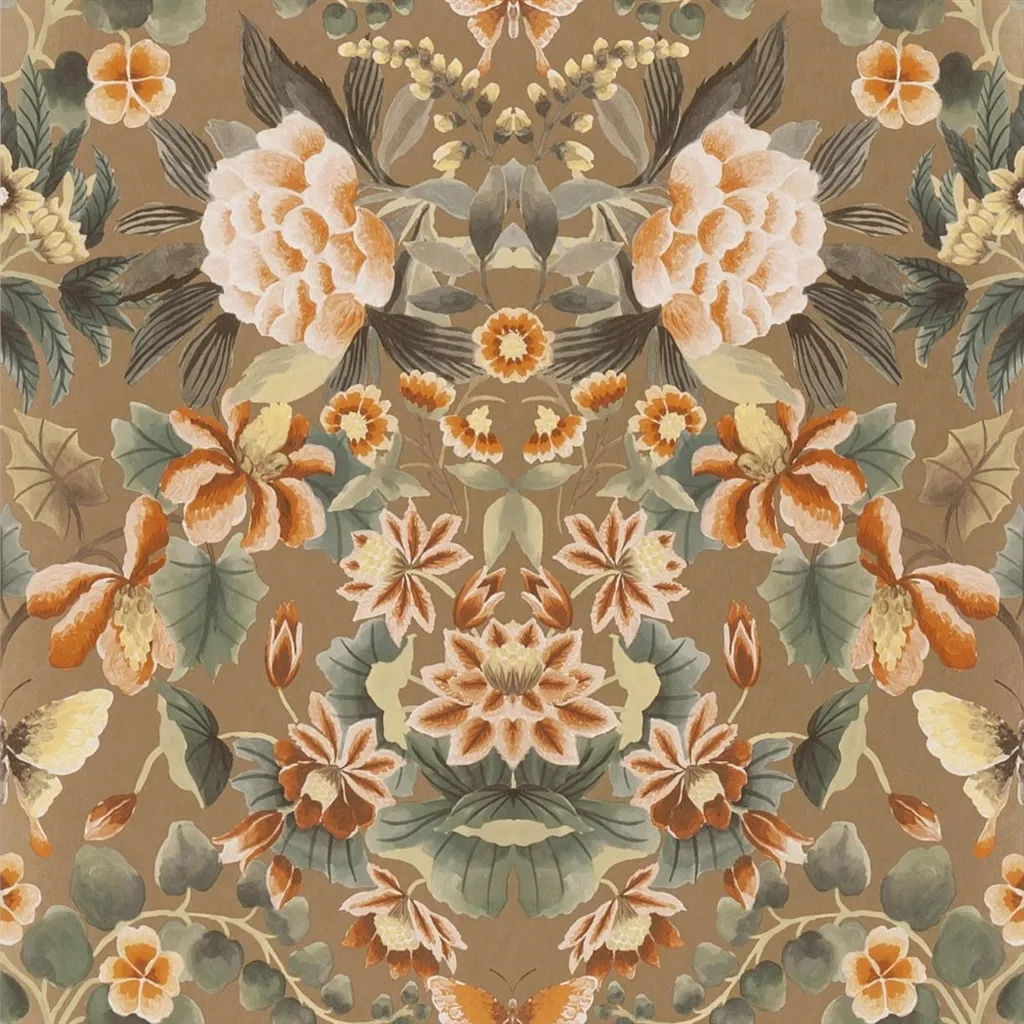 ikebana damask gold