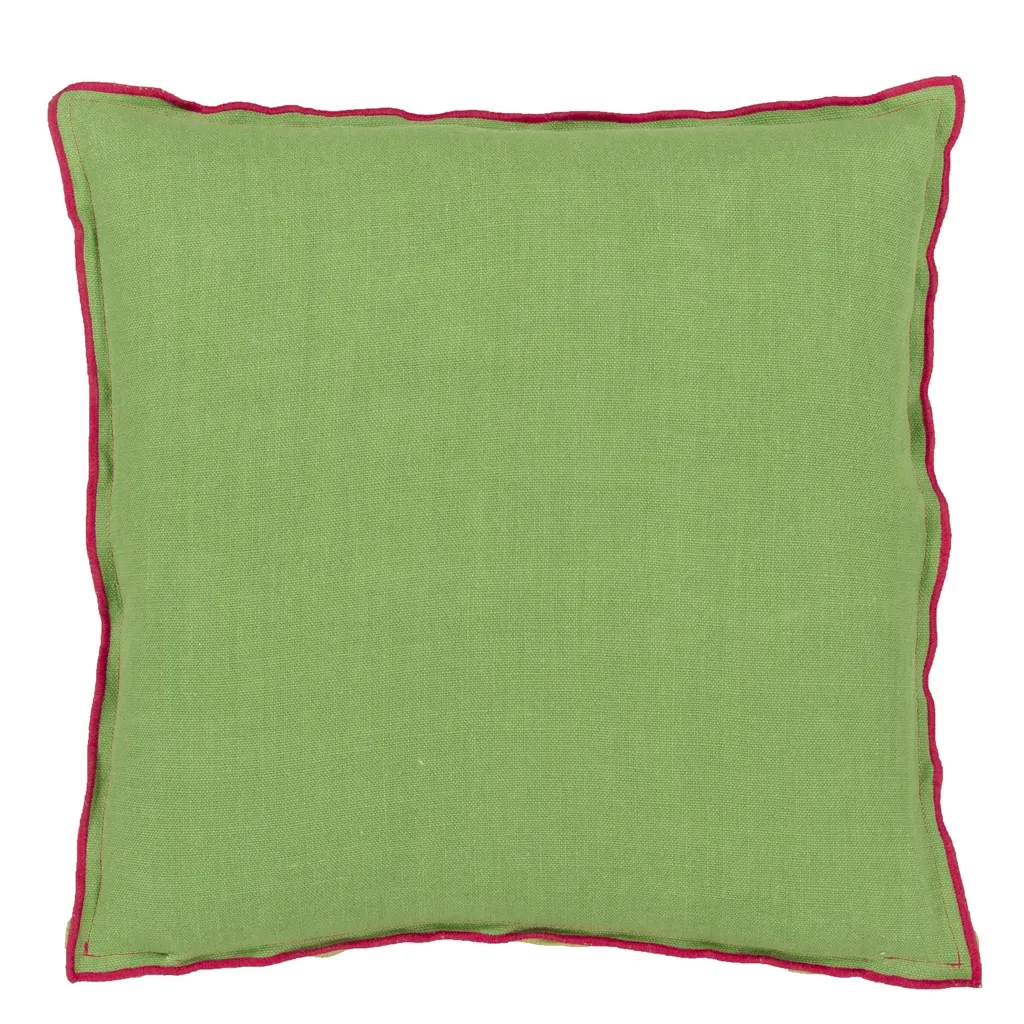 Brera Lino Cerise & Grass Cushion - Reverse
