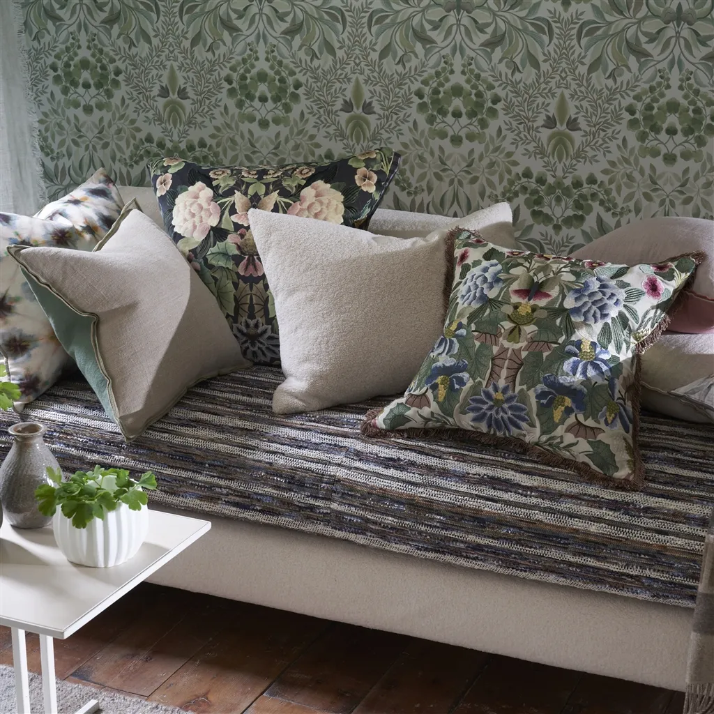 Brera Lino Thyme & Pebble Linen Cushion