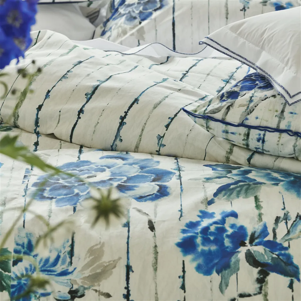 Kyoto Flower Indigo Cotton Pillowcases