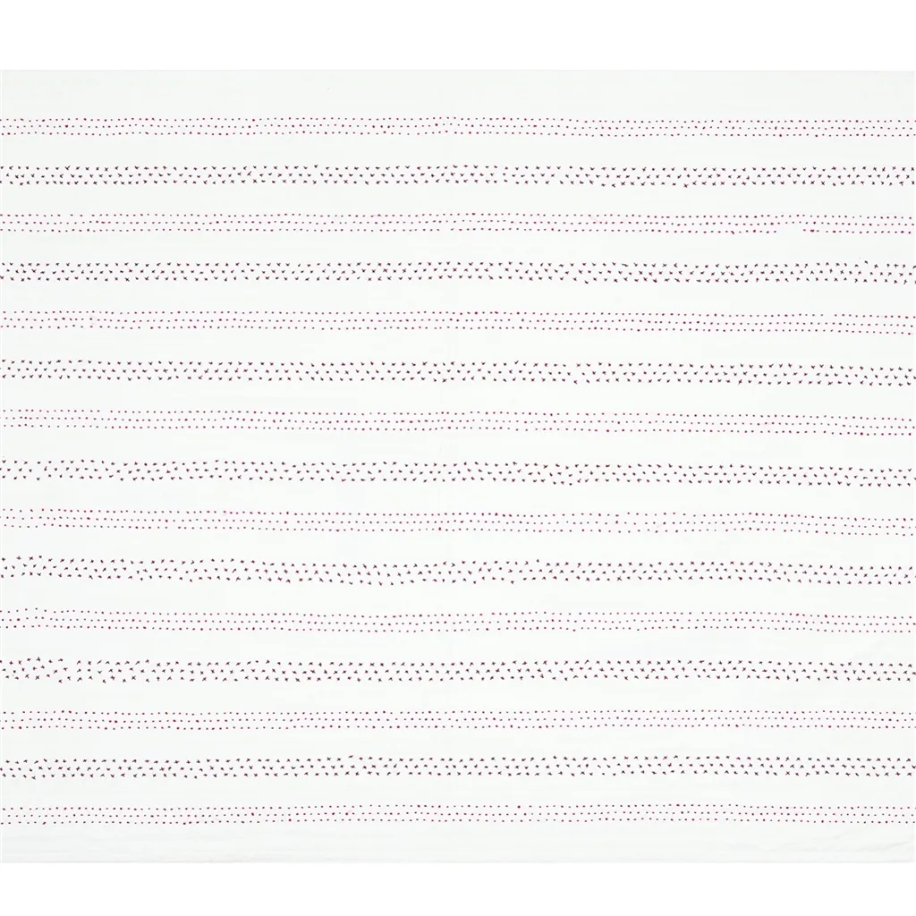 White Embroidered Quilt Fuchsia