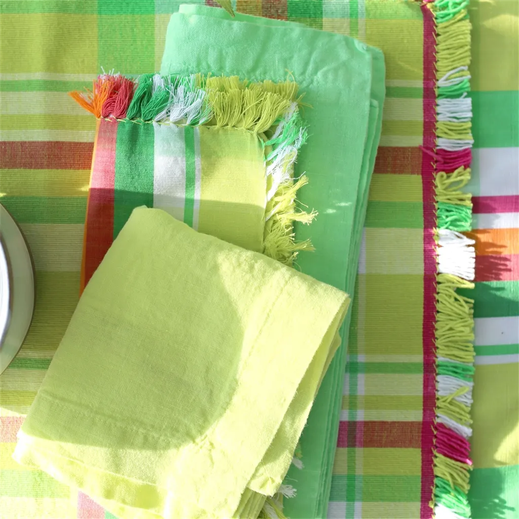 Lario Mint Linen Placemats & Napkins