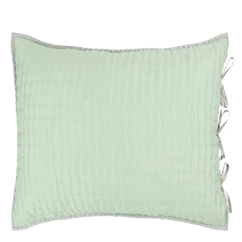 Chenevard Pebble & Duck Egg Square Pillowcase - Reverse