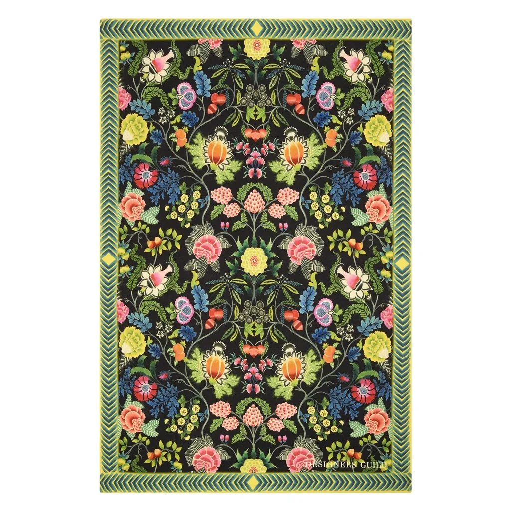 Brocart Decoratif Noir Throw