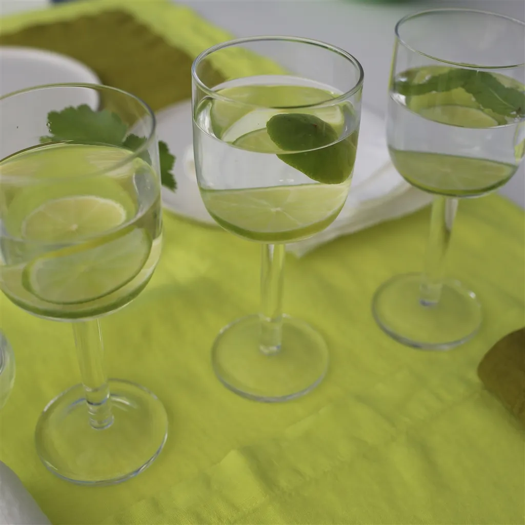 Lario Lemongrass Linen Placemats & Napkins