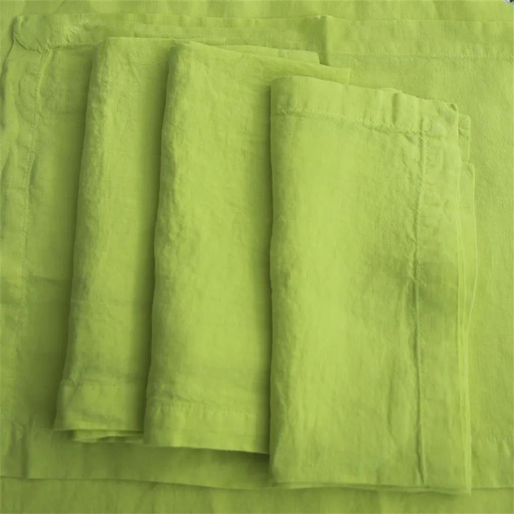 Lario Lemongrass Linen Placemats & Napkins