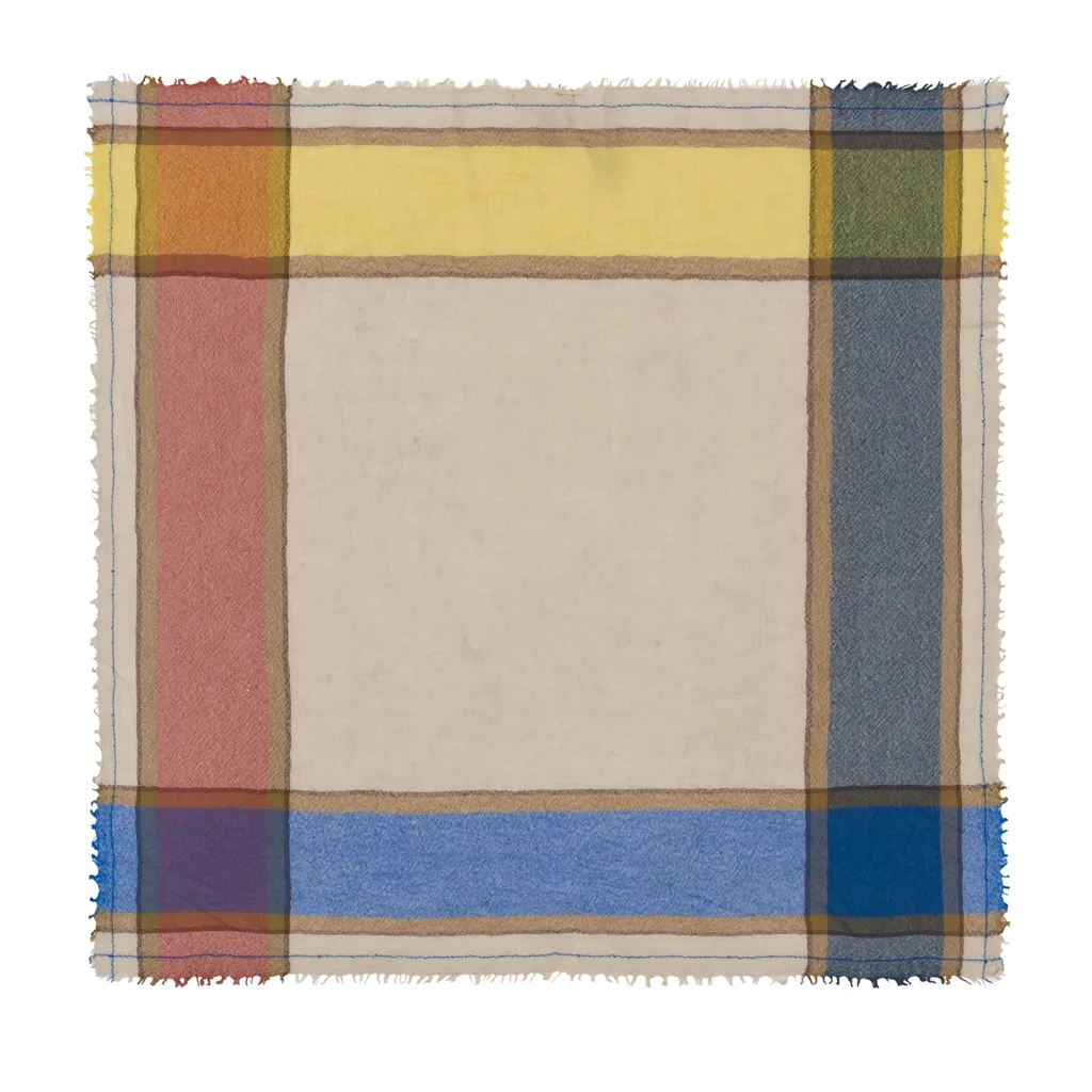 Designers Guild Cobalt Bold Checked Scarf