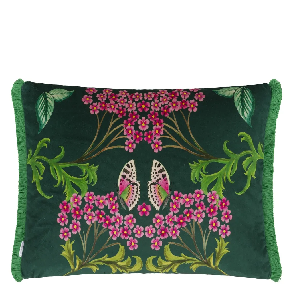 Eleonora Velours Viridian Cushion - Reverse
