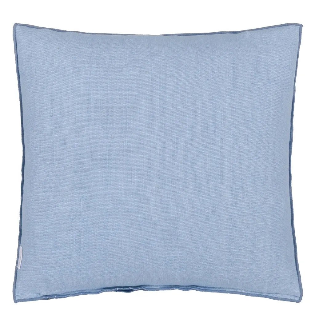 Brera Lino Cornflower & Lapis Cushion - Reverse