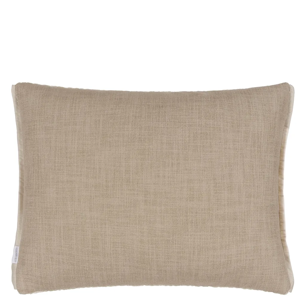 Cartouche Linen Cushion - Reverse
