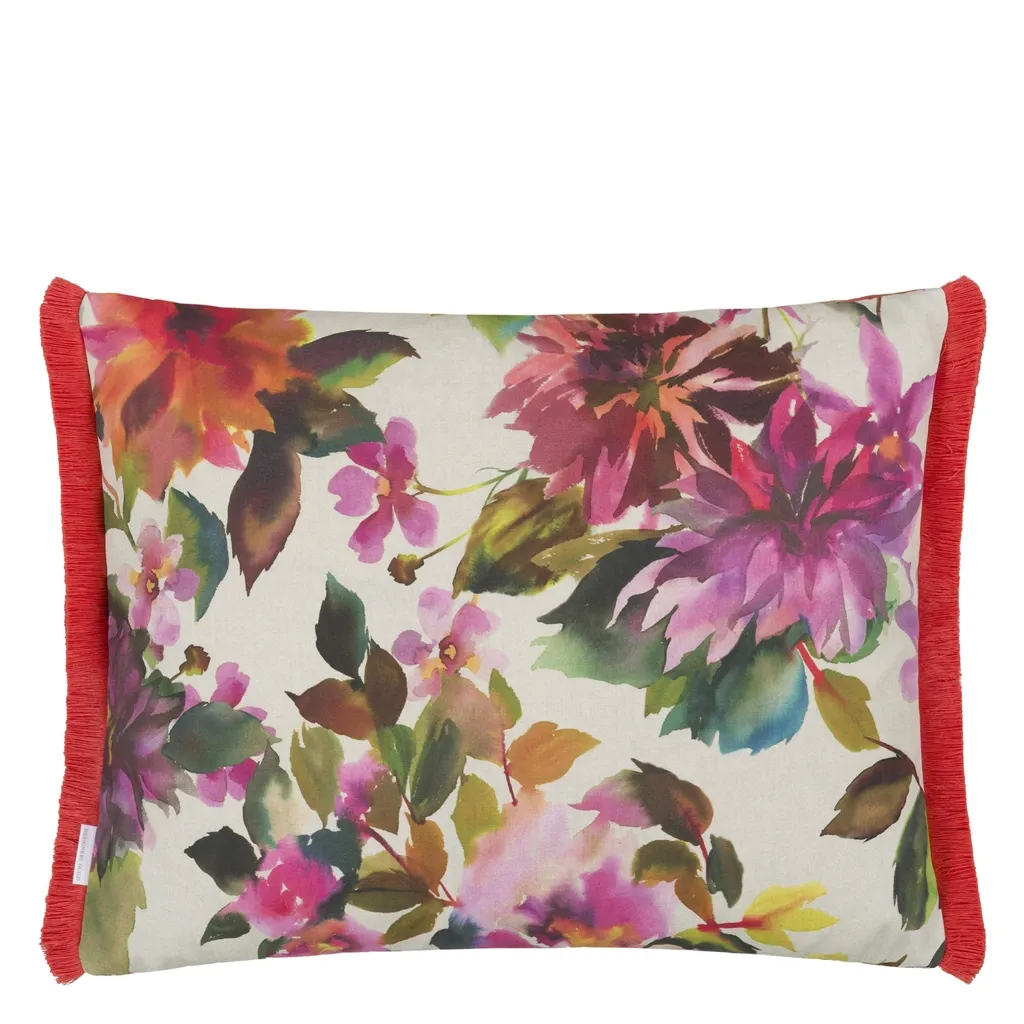 Manchu Fuchsia Outdoor Cushion - Reverse