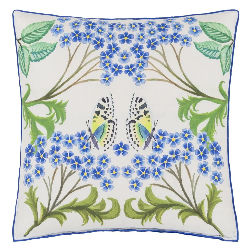 Eleonora Linen Cobalt Cushion - Reverse