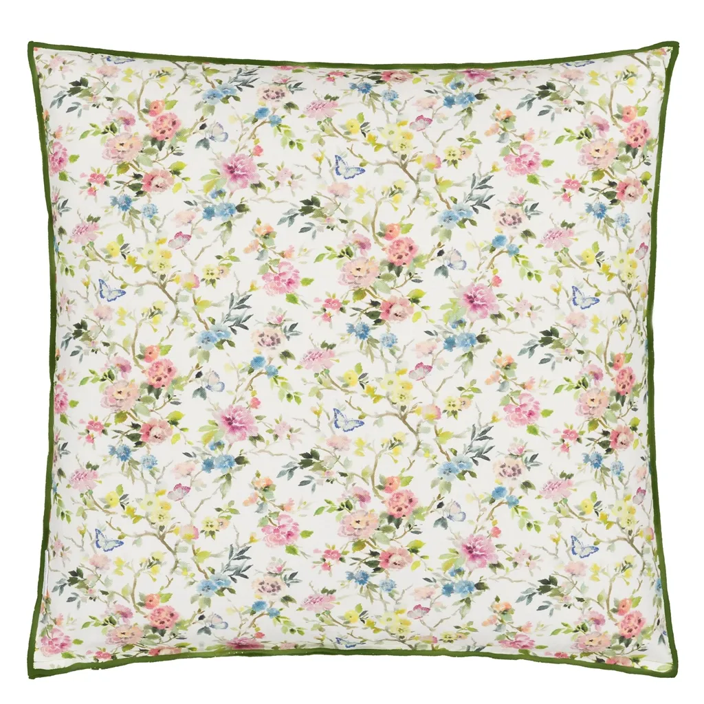 Fiore d'Acqua Peony Cushion - Reverse
