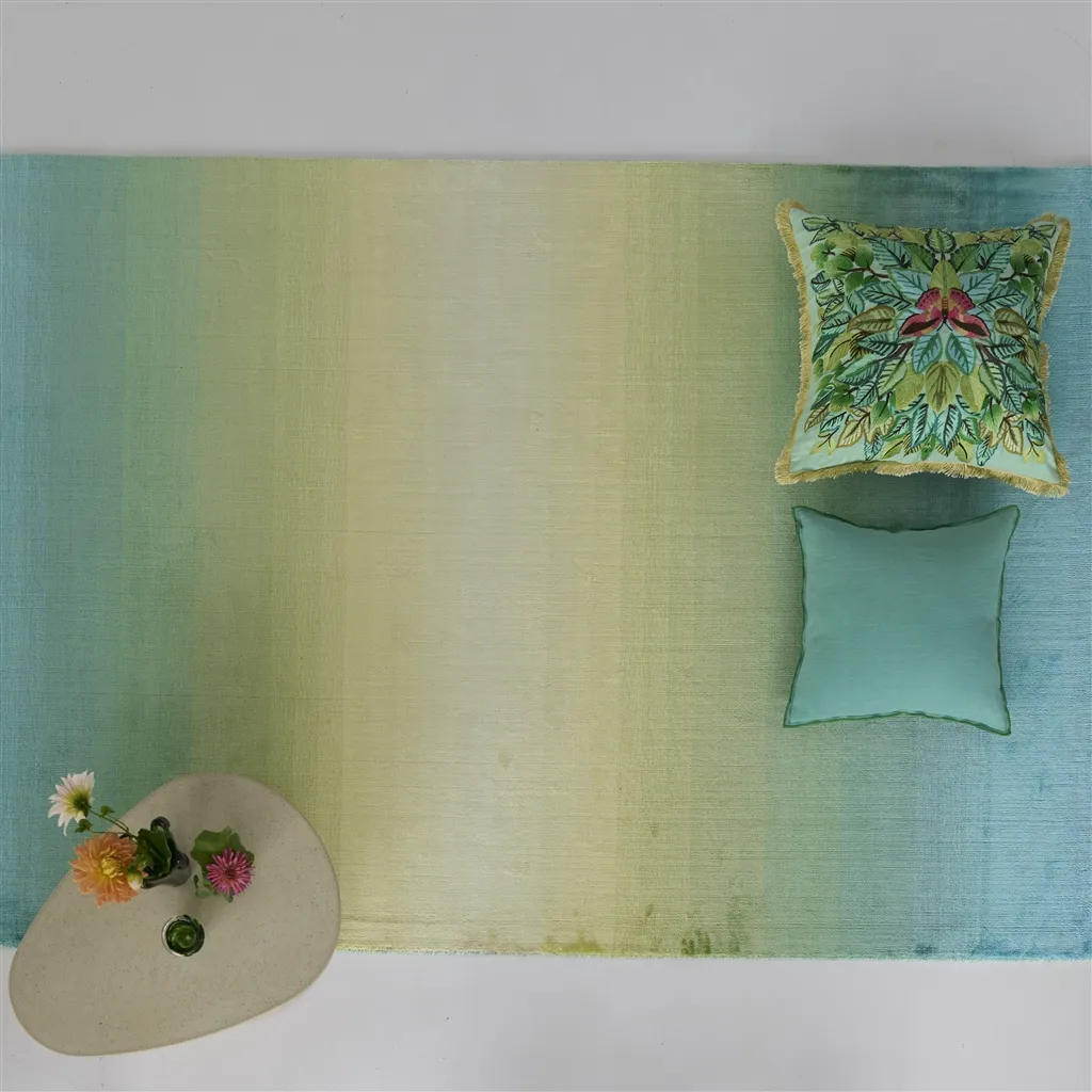 Celastrina Turquoise Embroidered Cotton Cushion