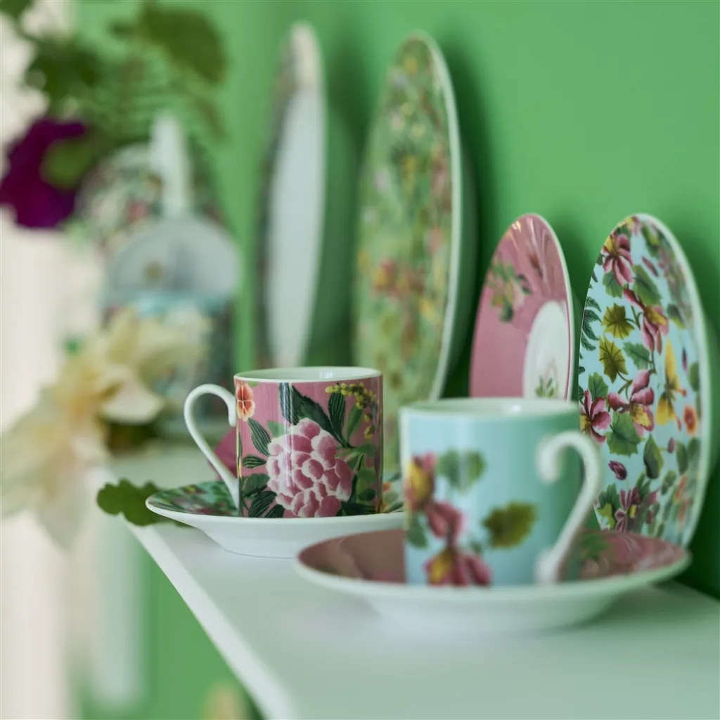 Ikebana Damask Espresso Cup & Saucer 