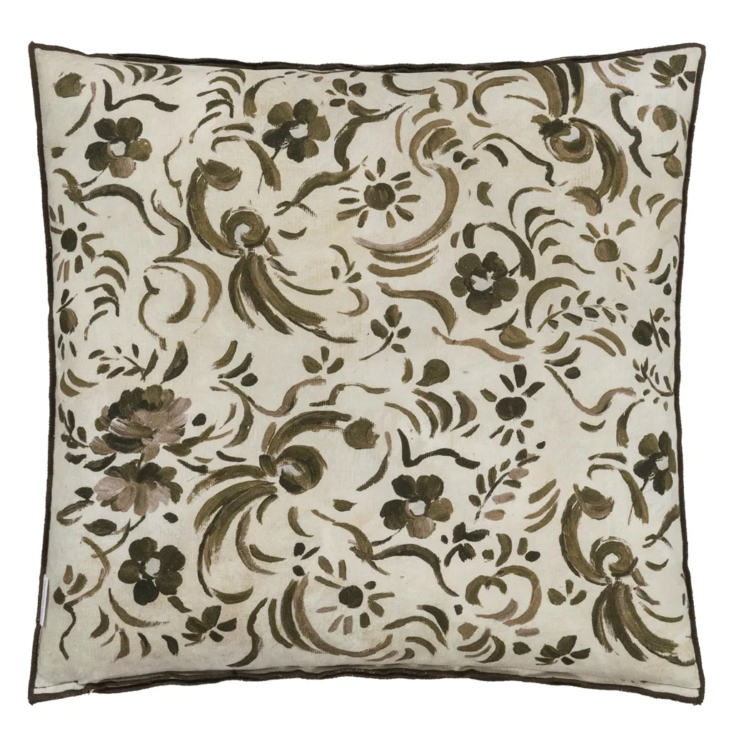 Kawana Linen Sepia Cushion - Reverse
