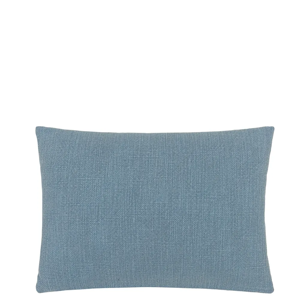 Enamel Flower Indigo Cushion - Reverse