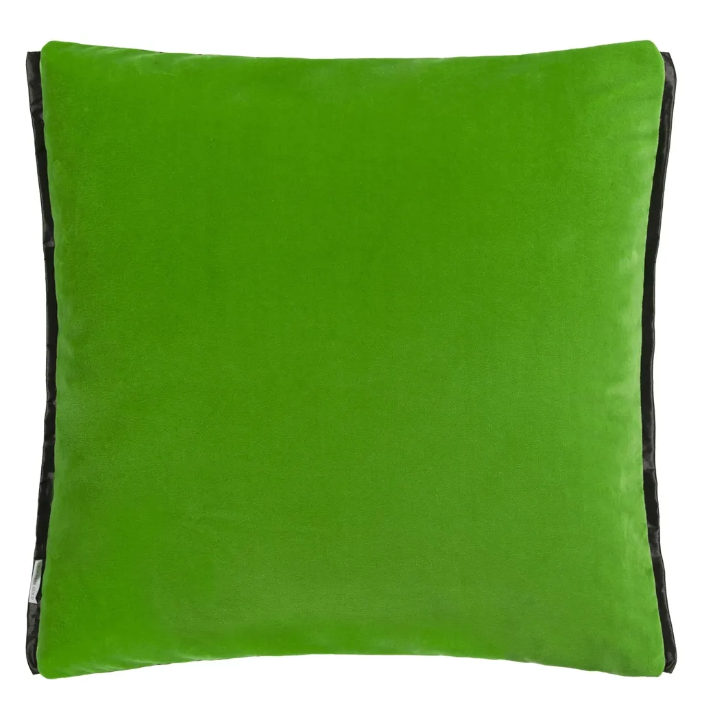 Raku Patchwork Emerald Cushion - Reverse