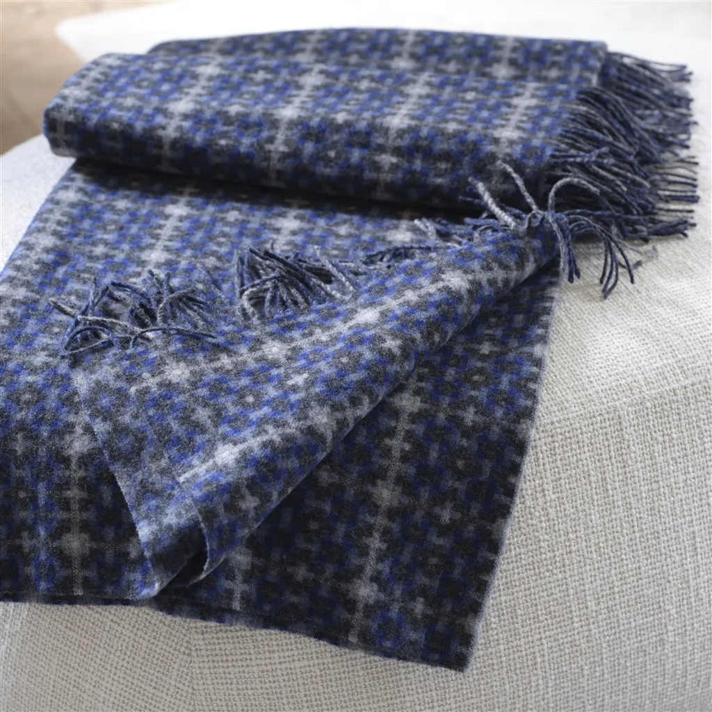 Pembroke Cobalt Merino Wolle Decke