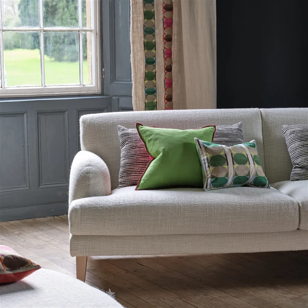 Kushime Emerald Embroidered Cotton Cushion