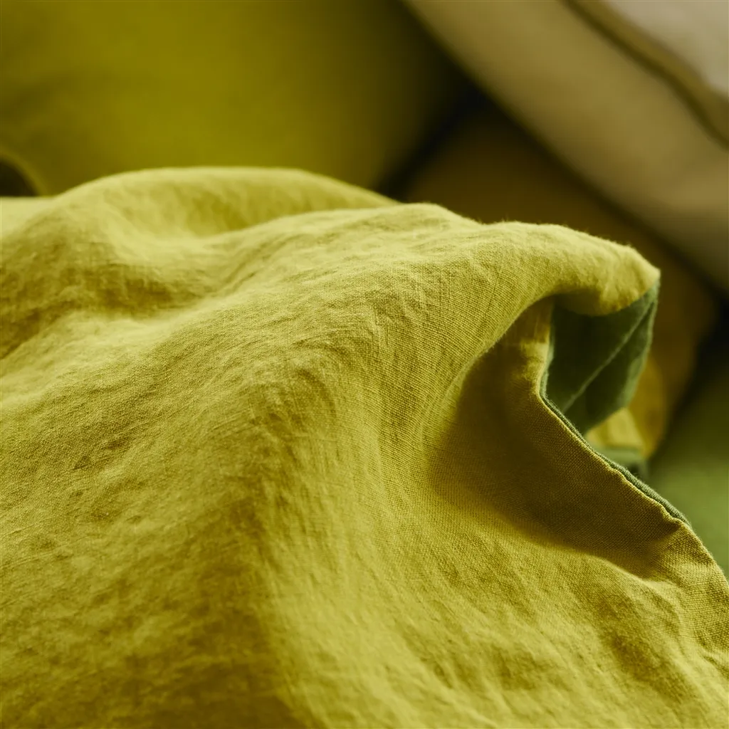 Biella Olive & Lime Linen Bed Linen