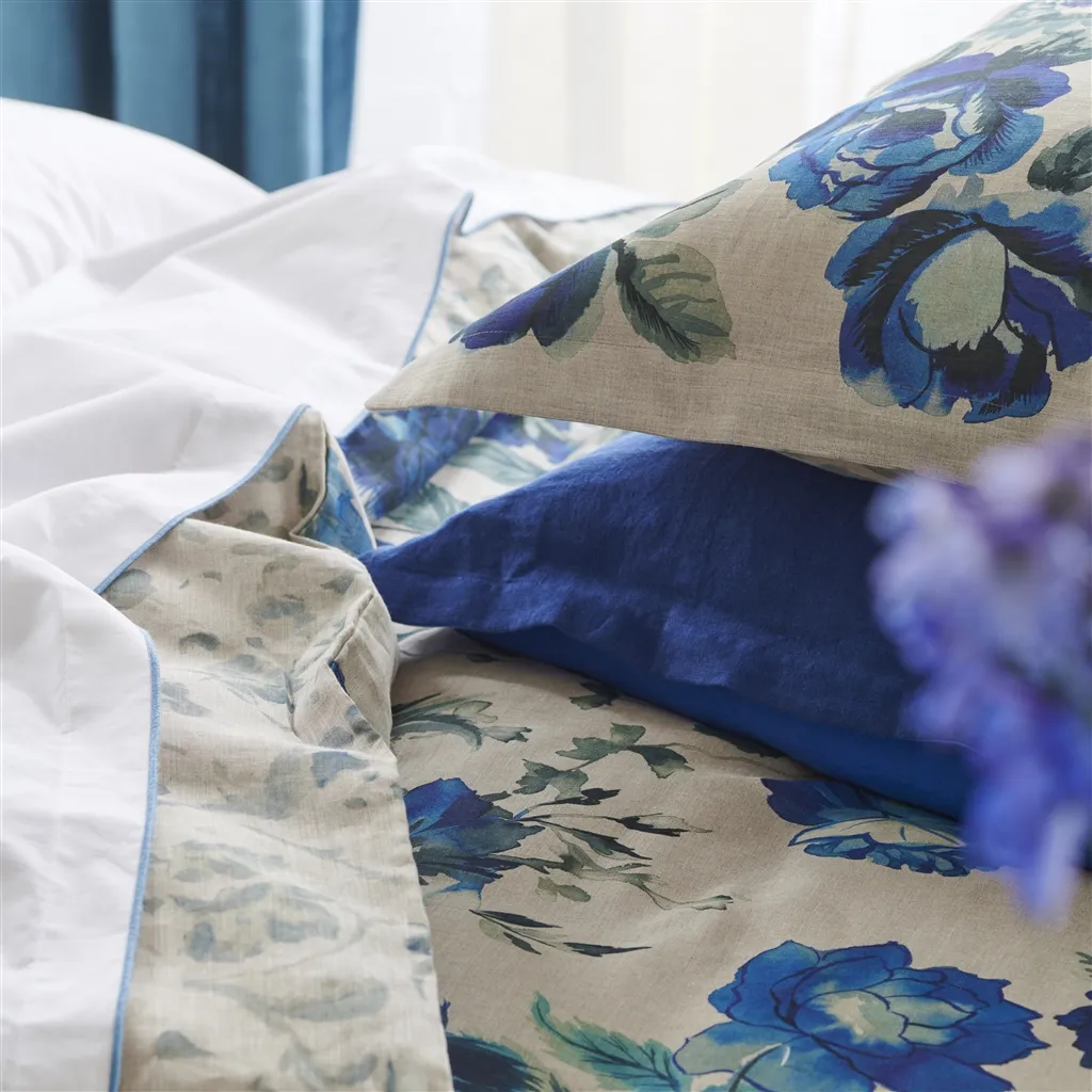 Hirigana Indigo Linen Bed Linen Set