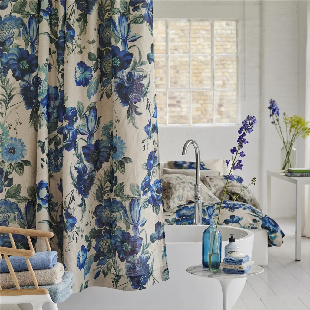 Hirigana Indigo Shower Curtain