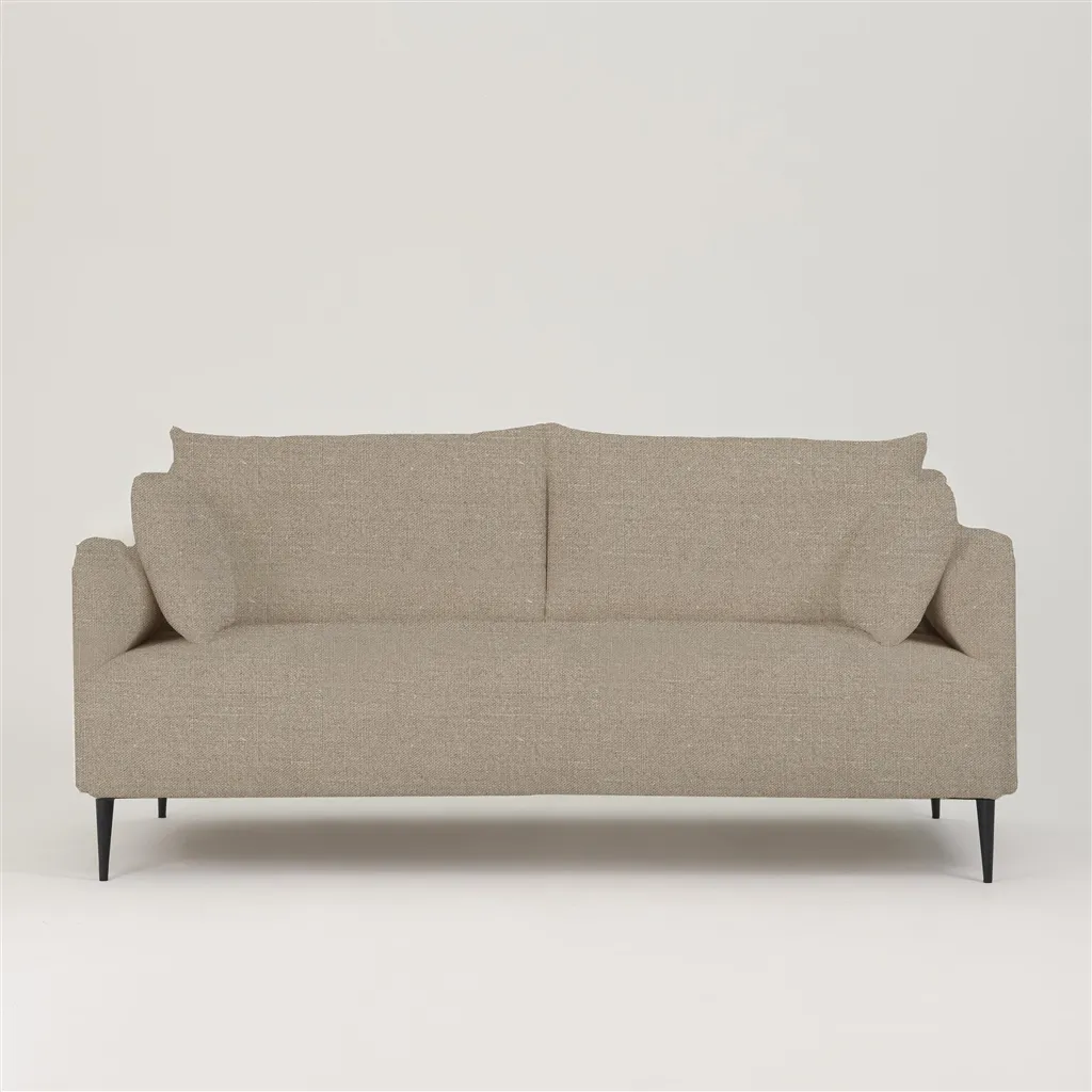 Positano 3 seater - Matt Black Legs - Brera Lino Pebble