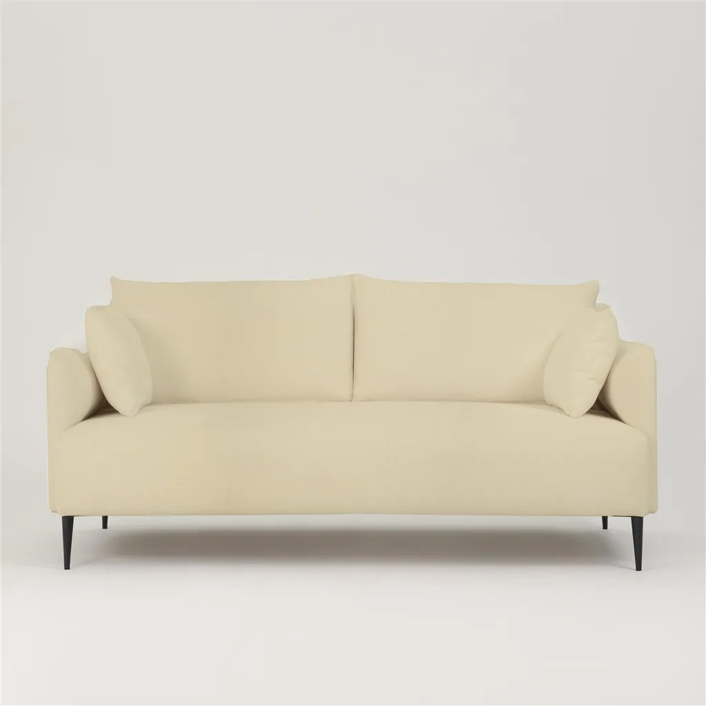 Positano 3 seater - Matt Black Legs - Cassia Velvet Calico