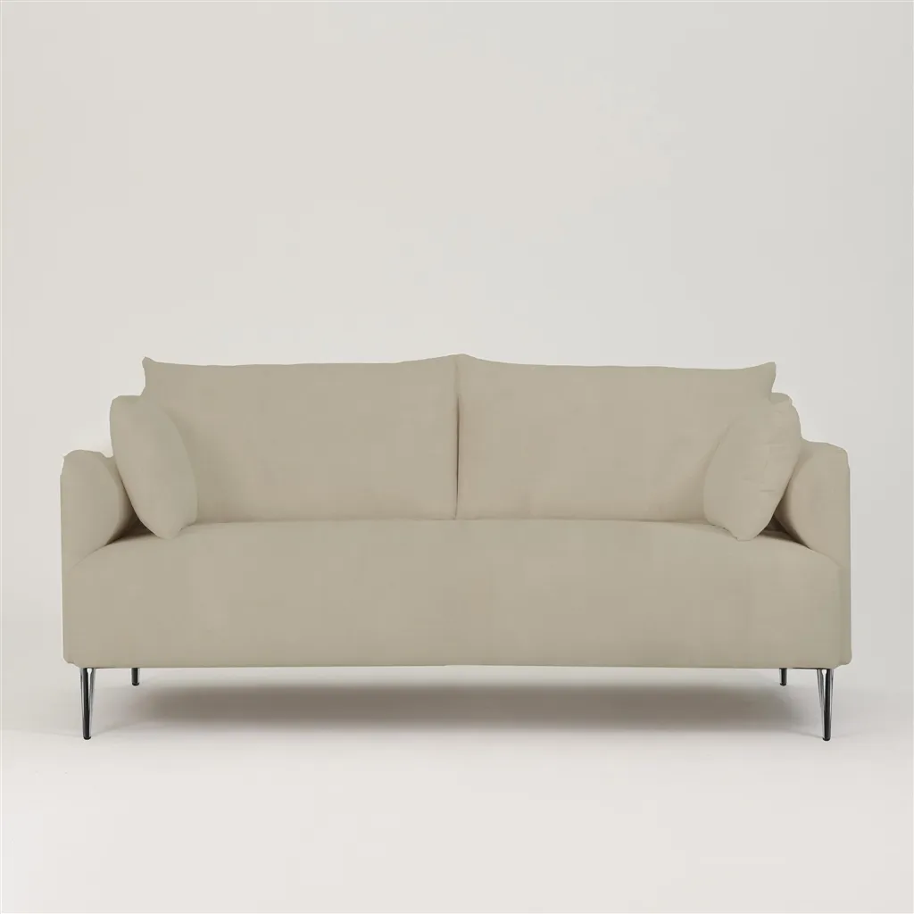 Positano 2.5 seater - Polished Steel Legs - Cassia Velvet Dove