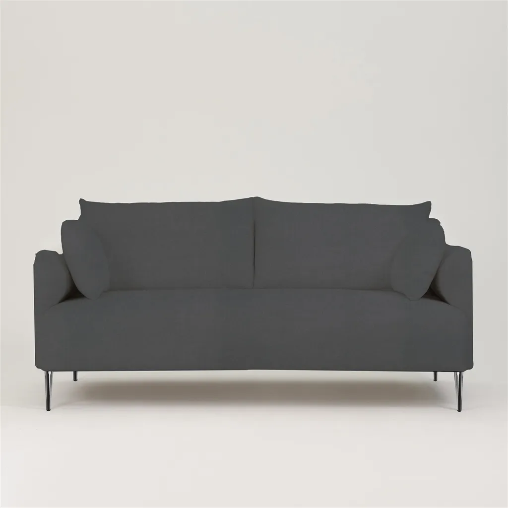 Positano 2.5 seater - Polished Steel Legs - Cassia Velvet Granite