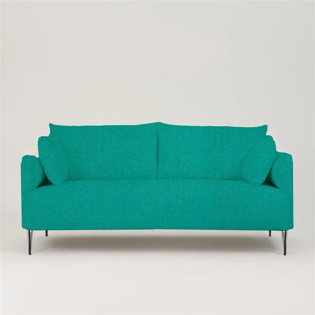 Positano 2.5 seater - Polished Steel Legs - Cassia Velvet Ocean