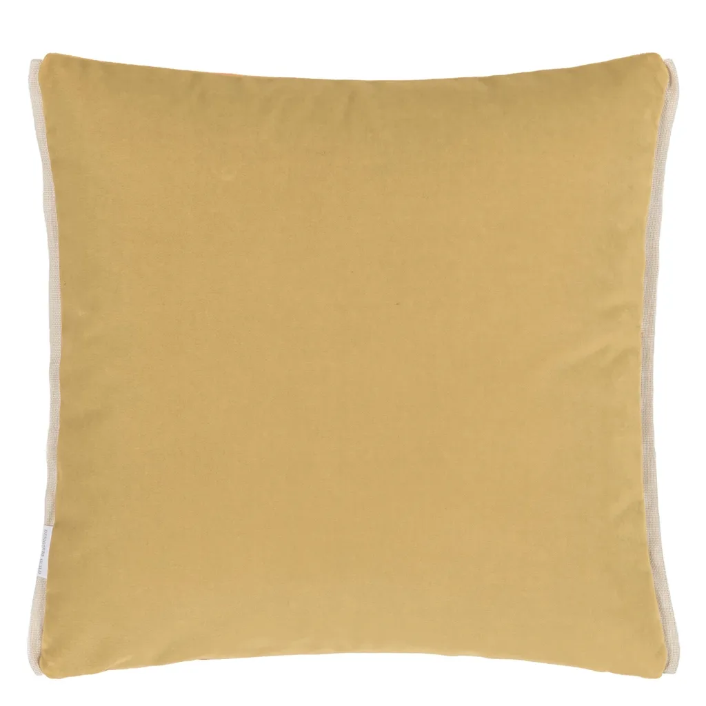 Varese Zinnia & Straw Cushion - Reverse