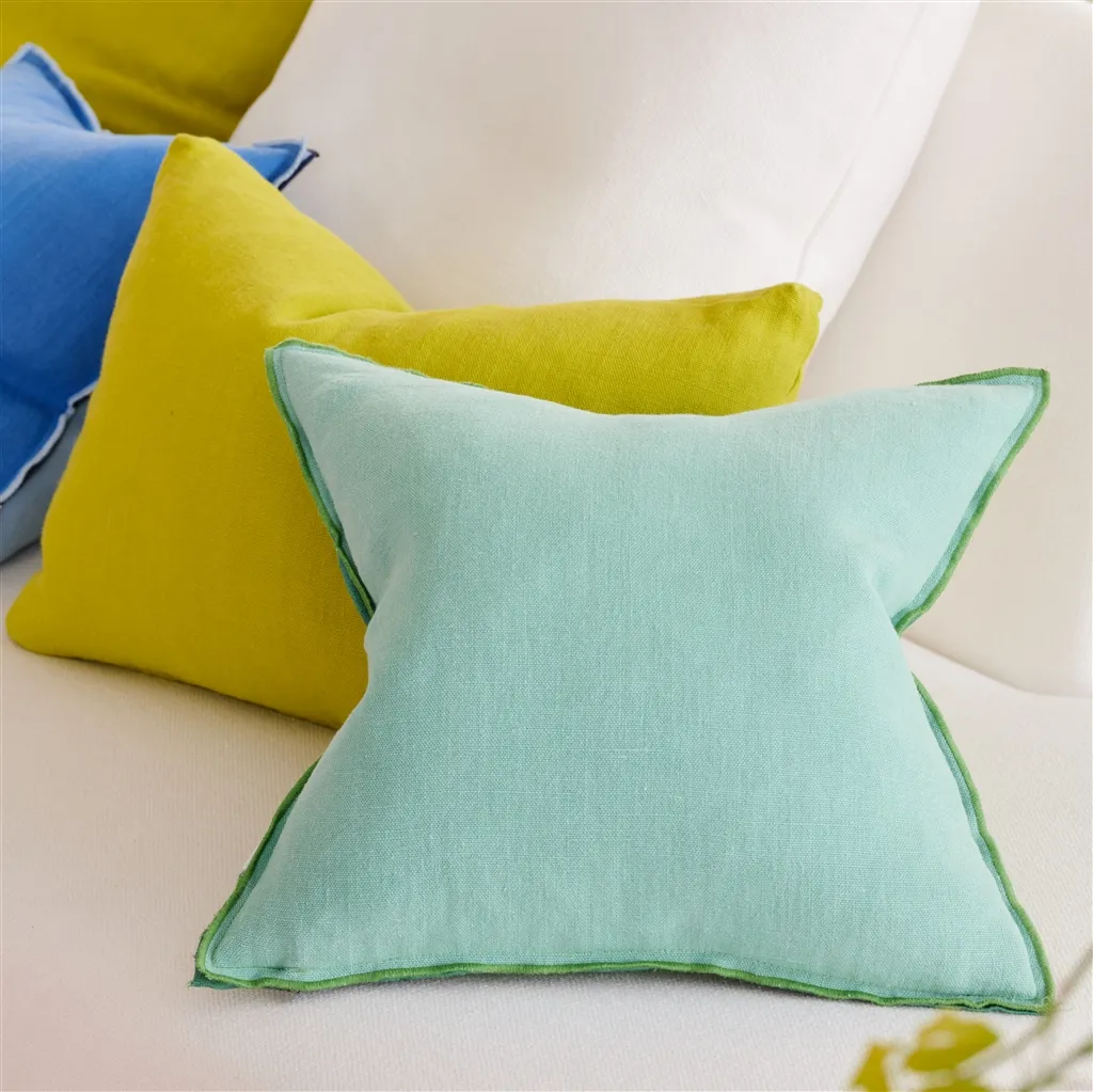 Brera Lino Emerald & Capri Linen Kissen