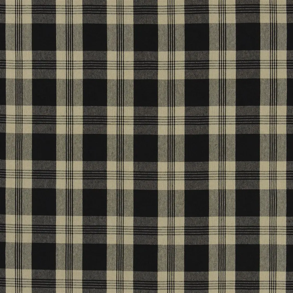 Mill Pond Check - Black/linen Cutting