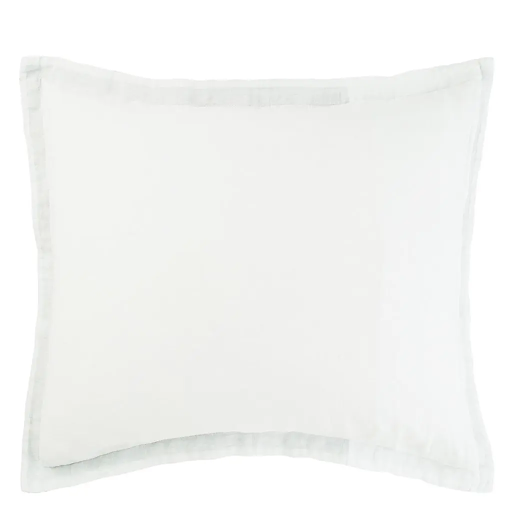 Biella Noir & Alabaster Eurpoean Square Oxford Pillowcase - Reverse