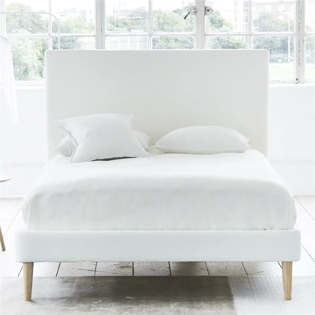 Square Bed - Superking - Beech Leg - Cassia Chalk