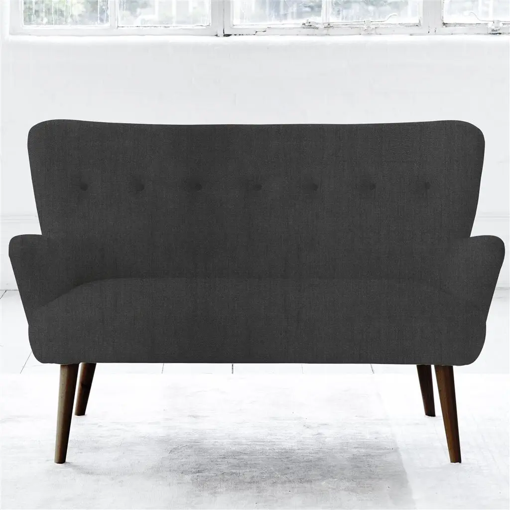 Florence 2 Seater - Self Buttons - Walnut Leg - Brera Lino Espresso