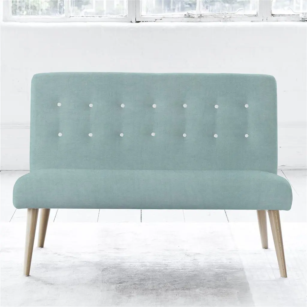 Eva 2 Seater - White Buttons - Beech Leg - Brera Lino Celadon