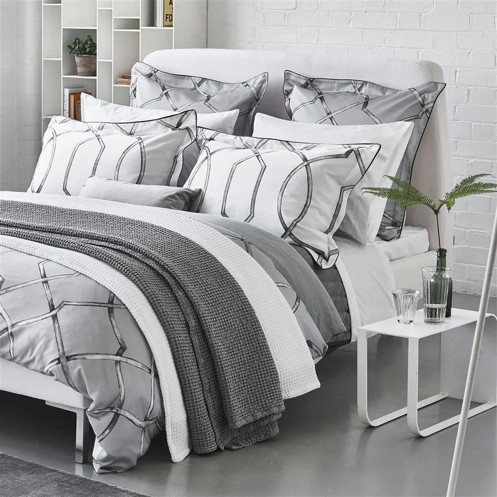 Alba Pale Grey Cotton Throw